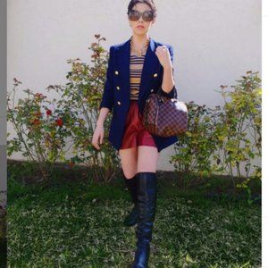 FAUX LEATHER BERMUDA SHORTS BURGUNDY